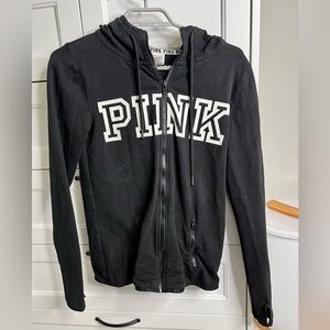 Victoria’s Secret PINK black zip up with thumb holes